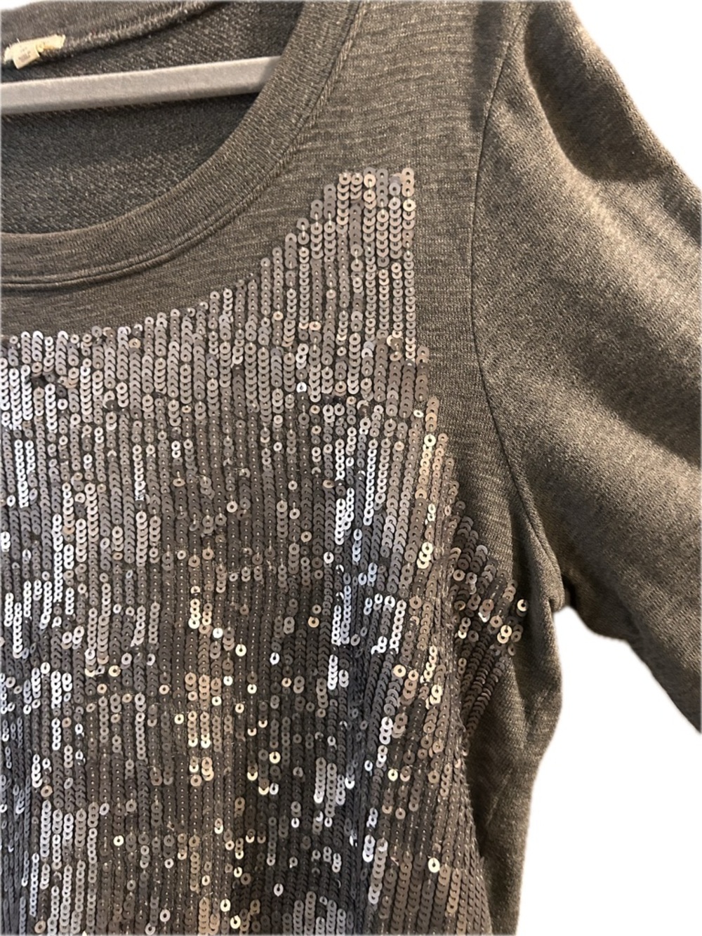 J. Crew Gray Sequin Front Sweatshirt - Picture 4 of 11